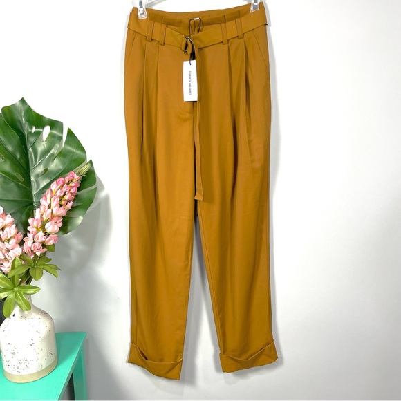 NWT Elizabeth and James Pleated High Rise Belted Pants Size 2 - Picture 5 of 13